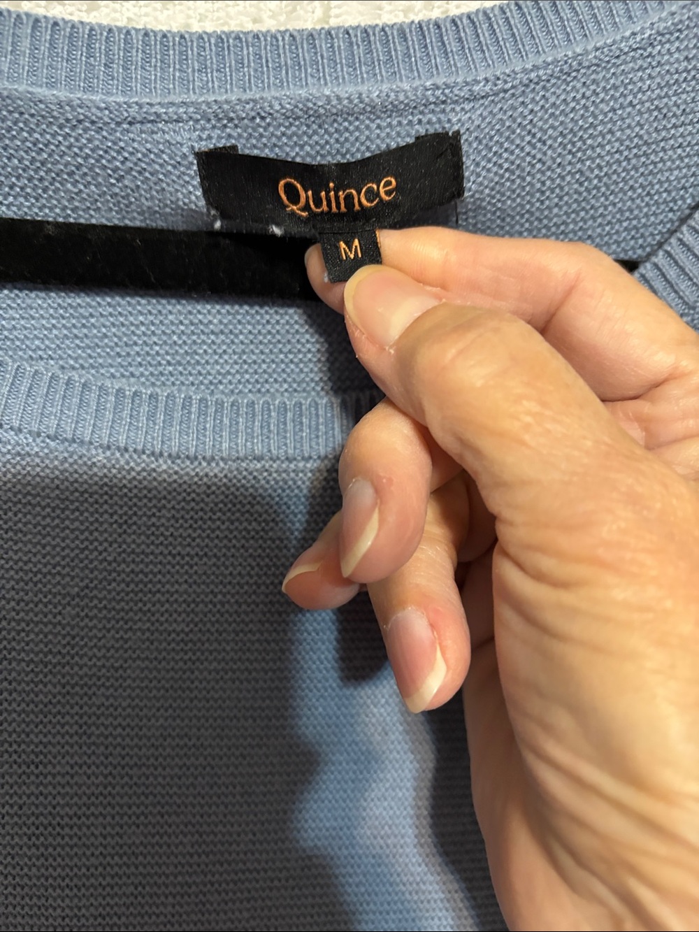 Quince Light Blue Women's organic cotton Knit Top Size M - Picture 2 of 3